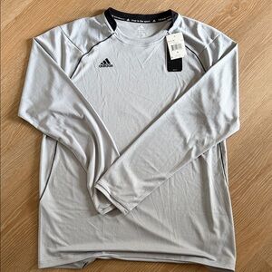 Adidas Men's Light Gray Long Sleeve Tee